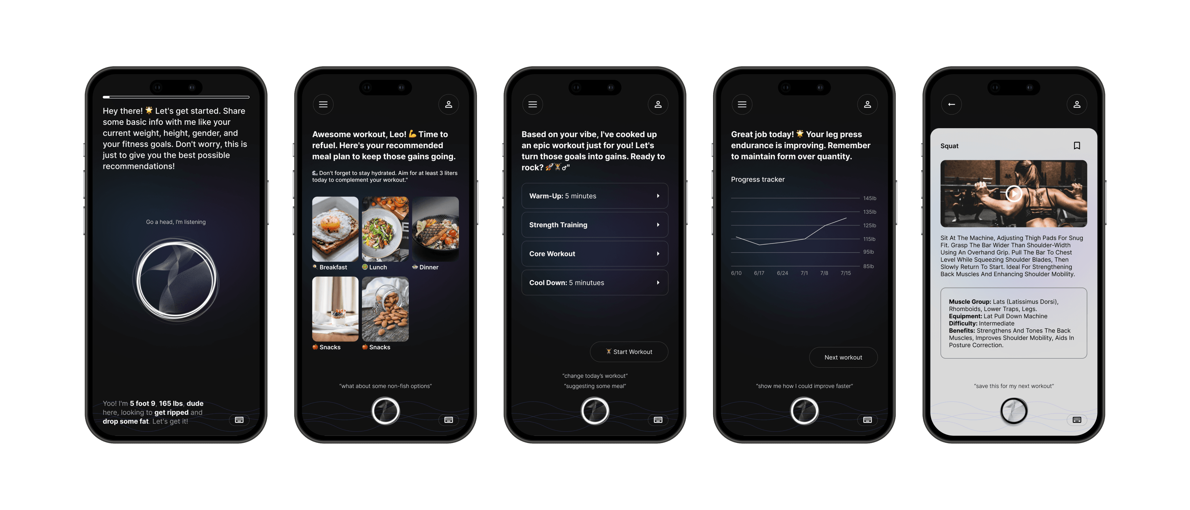 Picture of the GymTrackerAI screens